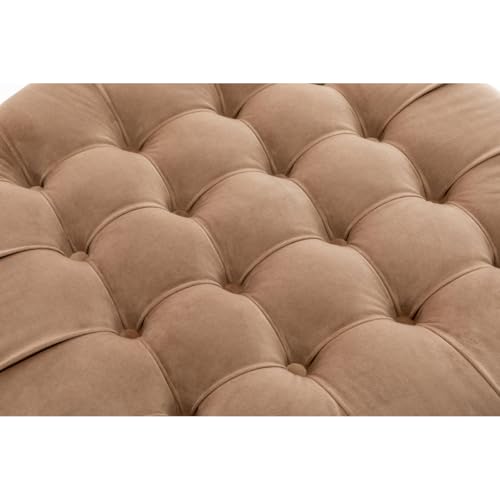 Image of Noelle 28 inch Ottoman with Storage Round Pouf (Brown)