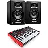 Recording Studio Package - Akai Professional MPK Mini Play USB MIDI Keyboard Controller and M-Audio BX3 3.5 120W Speakers, with Production Software