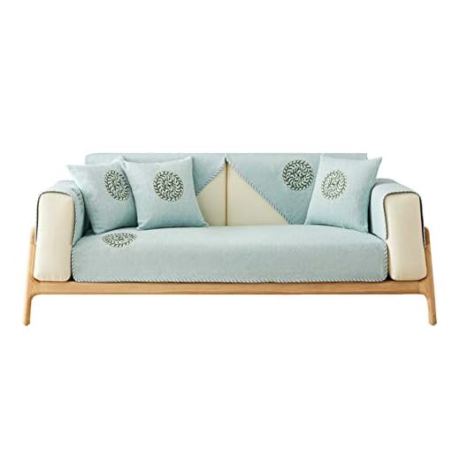 Bomull och linne soffa överkast europeisk broderi soffa skydd halkskydd soffa överlägg skydd för soffa, älskling, ligge, stol - a 110 x 210 cm (43 x 83 tum)
