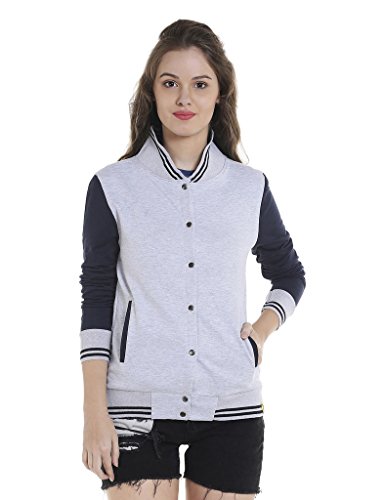Image of PINACOLADA Women's Colorblock Sweatshirt with Ribbed Hem for Casual Wear | Low-High Neck | Long Sleeve | Button Closure | Cotton Sweatshirt Crafted with Comfort Fit for Everyday Wear