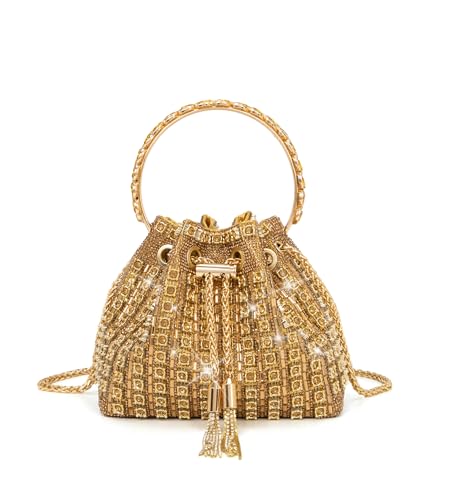 Sweetovo Sparkly Rhinestone Clutch Purse Diamond Evening Bag with Chain