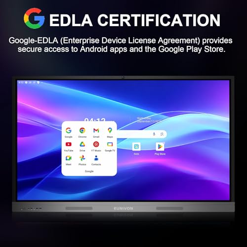 Image of Smart Board 55 inch 4K Interactive Whiteboard Google EDLA-Certified for Classroom Office Home School, OTA Software Updates 8GB RAM + 128GB Storage