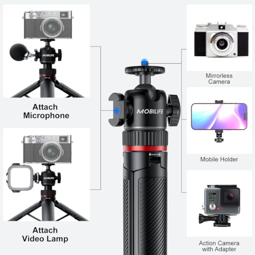 Image of Mobilife Small Camera Tripod Multifunctional Vlog 2 in 1 Tripod Stand
