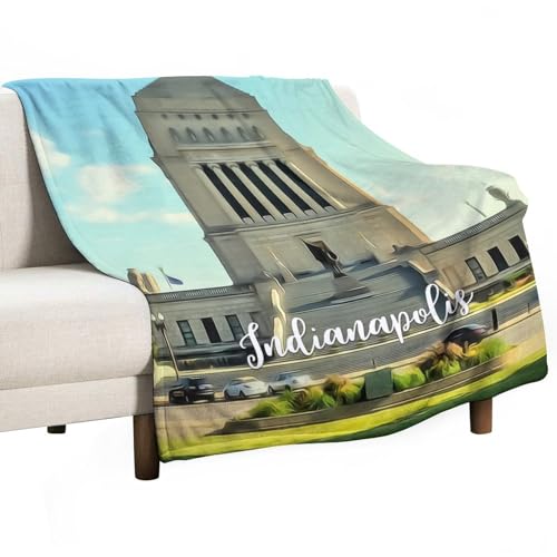 Couverture de lit polaire Skyline d'Indianapolis 178x203cm - 2