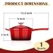 E-far Enameled Cast Iron Sauce Pan with Lid, 1 Quart Dutch Oven Saucepan, Mini Sauce Pot for Cooking, Boiling, Healthy & Non Toxic, Induction & Oven Safe, Red