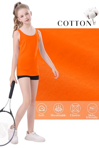 Image of QBK 2T-13Years Girls Tank Tops Cotton Dance Basic Sleeveless Undershirts | Gymnastics Ballet Dancewear