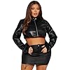 Charyeah Women's Fashion Faux Leather Jacket Crop ... #4