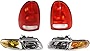Garage-Pro Headlight Compatible with 1996-1999 Dodge Grand Caravan, Fits 1996-1999 Chrysler Town & Country, Fits 1996-1999 Dodge Caravan, Fits 1996-1999 Plymouth Voyager KIT Driver and Passenger Side