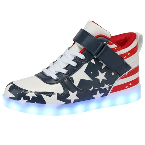 Image of SANYES LED Light Up Shoes for Men Women, USB Rechargeable High Top Glowing Sneakers, Luminous Dancing Shoes