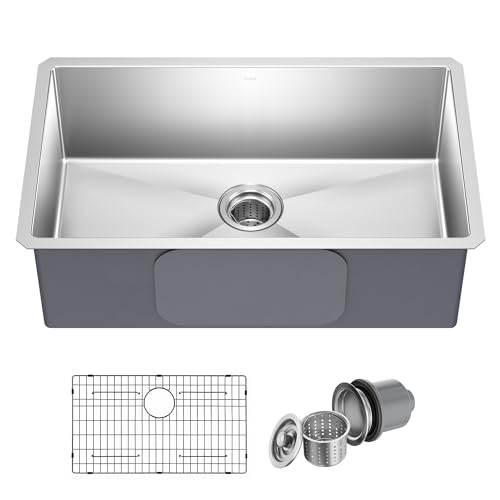 Comparison: Best Gauge For Kitchen Sink 2 KRAUS Standart Pro 30 -inch Undermount Single Bowl 16 Gauge Stainless Steel Kitchen Sink, KHU100-30