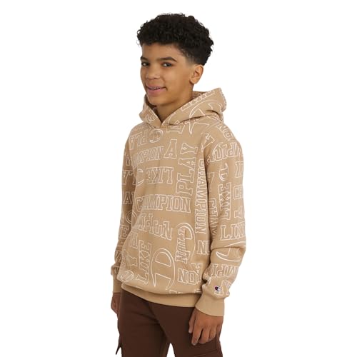 Image of Champion boys Graphic Hoodie Pullover Sweatshirt for Kids With Stylish Embellishments