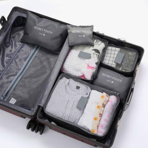 Kit Organizador de Malas para Viagem 6 Peças Conjunto Organizador Completo Bolsas Necessaire Sapatos