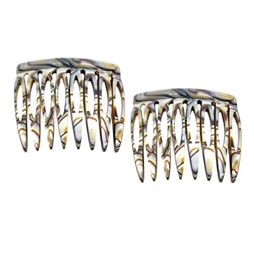 Camila Paris Onyx Pearl Tokyo French Hair Side Comb 6 Piece Handmade Small, French Twist Decorative Hair Combs, Strong Hold Hair Comb Clips For Women, Styling Girls Hair Accessories, Made In France #TOP5