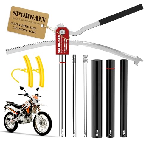 SporGain Dirt Bike Tire Changing Kit No Pinch Tire Tool for Motocross and Enduro Bikes Fits 16 to 21 Inch Wheels Compatible with 10 to 25mm Axles