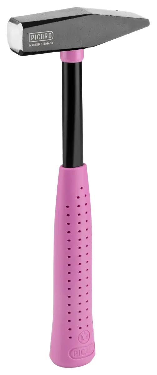 PICARD Schlosserhammer 300g RS Pink Edition | Montage-Hammer 300g Kopf mit 1 Komponenten-Griff & C45 Stahlrohrstiel | Hammer klein | DIN 1041 & VPA/GS Geprüft | Handwerkzeuge für Bau & Industrie
