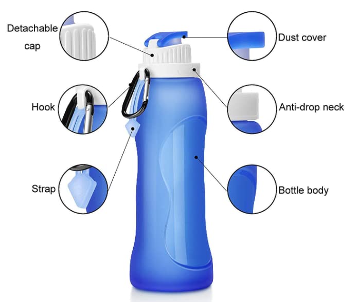 vellichor Leak-Proof Ultra-Light Collapsible Foldable Drinking Water Bottle - Image 2