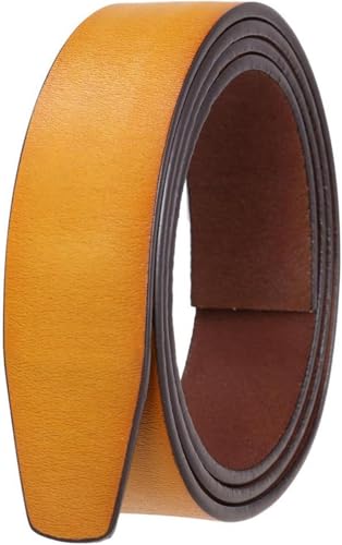 Men's Leather Ratchet Belt Strap without Buckle, 3.5cm Wide Vintage Cowhide Leather Belt For Men Casual Plain Weave Belt4