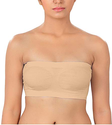 Image of HRV Non Padded Tube Bra for Women | Strapless & Transparent Black Tube Top | Comfortable Bralette | Free Size- FITS Best- 28,30,32,34 | Perfect for Girls | Combo Pack