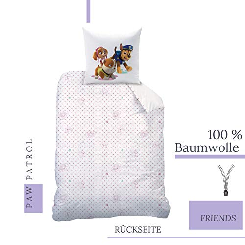 PAW Patrol Bettwäsche Set für Mädchen Skye & Everest 2 teilig · Kinderbettwäsche · 1 Kissenbezug 80x80 + 1 Bettbezug 135x200 cm - 100% Baumwolle - Image 4