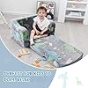Airpanda Comfy Toddler Chair and Couch for Kids with Blanket,2-in-1 Soft Plush Fold Out Toddler Couch for Girls and Boys,Convertible Sofa to Lounger for Playroom,Gray Dinosaur #3