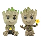 Mini Tree Men Figurine Miniature Model Home Accessories Decompression Artefact Kids 2PCs Bundle Set