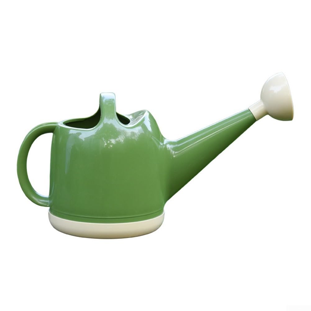 Annaffiatoio da 4 l, in plastica, con beccuccio lungo, con testa di spruzzo staccabile per un flusso preciso, per bambini e uso domestico in giardino in beige o verde (verde chiaro 4L)