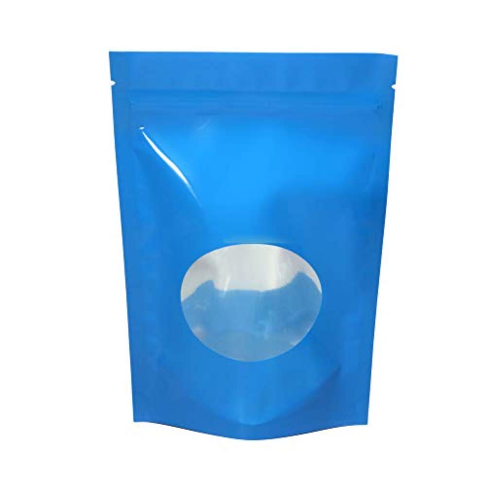 Sacchetti sigillati, Sacchetti in Mylar con Chiusura a Zip richiudibili in Foglio di(Blue,6.3x9.4+1.6 inch)