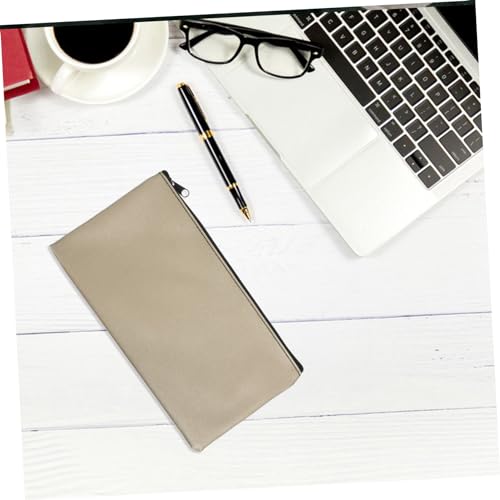 jojofuny 4-Piece PU Leather Money Pouch Set Zipper Cash and Receipt Storage Bags for Organizing Bills Includes Card Slot Window for Travel and Everyday Use3