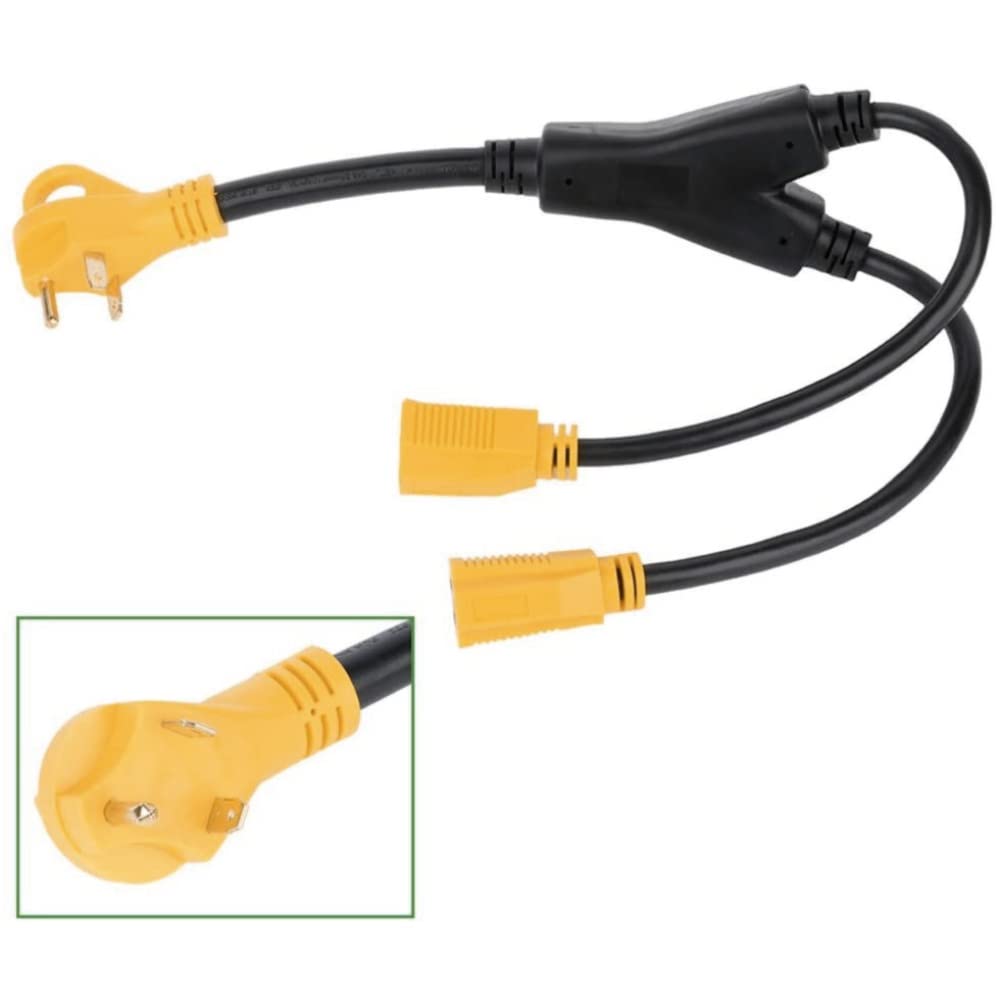 Adaptateur d'alimentation pour camping-car en Y Split 30 mâle vers (2) 15 connecteurs femelles