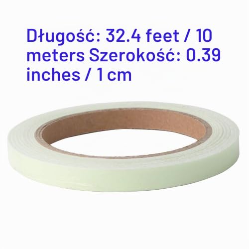 GTIWUNG Taśma świetlna, 10 m x 10 mm, zielone światło, fluorescencyjna taśma samoprzylepna, taśma ostrzegawcza, wodoodporna, zdejmowalna, trwała, przenośna