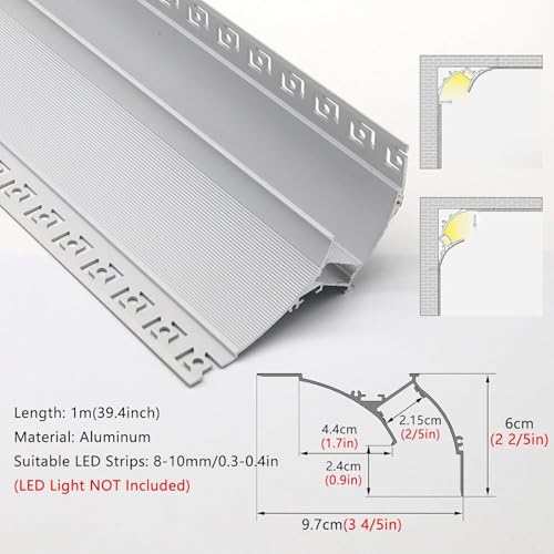Cubierta de luz LED para pasillos y escaleras con difusor integrado de 2 metros 3