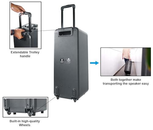 Image of Rockville Elite Party 65 Bluetooth Karaoke Party Speaker | Vocal Effects, 2000W Peak /500W RMS, 12-Hour Rechargeable Battery, Guitar and Optical Inputs, USB, Aux, Mic, LED Light, Wheels