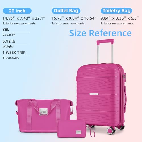 Image of LARVENDER Carry On Luggage 22x14x9 Airline Approved, Suitcases with Wheels