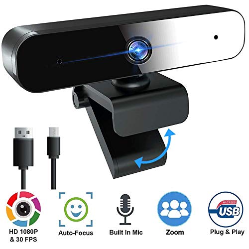 Computer Webcam with Microphone, 1080P/30fps Full HD Web Camera, Plug and Play USB
