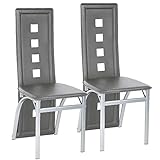 Homewell Juego de sillas de comedor, 44 x 53 x 102 cm, respaldo con seis agujeros cuadrados varios colores a elegir