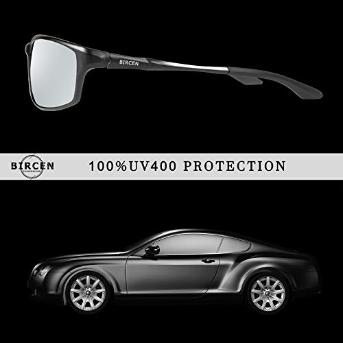 Bircen Polarized Mens Sunglasses: Uv Protection Black Blue Shades For Men Sport Driving With Al-Mg Metal Frame #TOP4