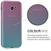 kwmobile Case Compatible with Samsung Galaxy A5 (2017) - Case Transparent Gradient Phone Cover - Bicolor Dark Pink/Blue/Transparent