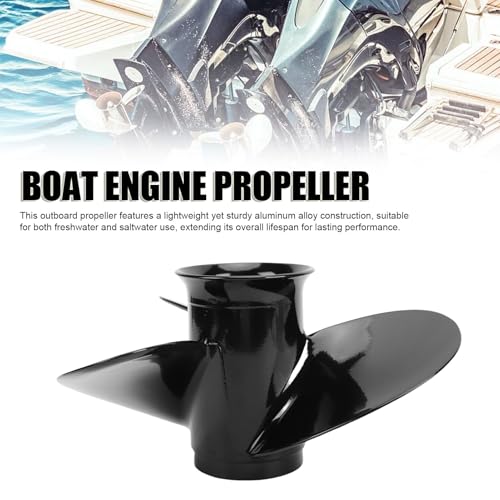 Haofy 9,25 X 10 RH Außenbordpropeller 48 828156A12 Aluminiumlegierung Bootsmotor Propeller Ersatz für 2-Takt 4-Takt
