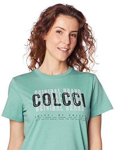 Camiseta com estampa, Colcci, Feminino, Verde Frise, M