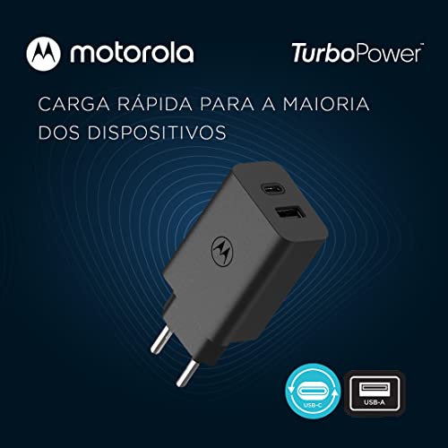 Motorola, Carregador Turbo Power™ 50W, Porta Dupla USB-C, USB-A