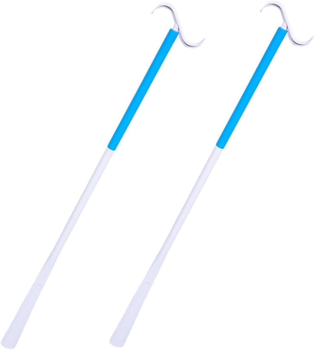 2pcs Long Handle Shoe Horn Sock Assist Device for Elderly Surgery Hip Shoulder Multi-functional Dressing Aid for Home Care Facilities