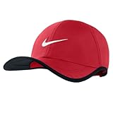 Nike Unisex Dri-Fit Feather Light 2.0 Tennis Cap Hat-Red/Black-Adjustable