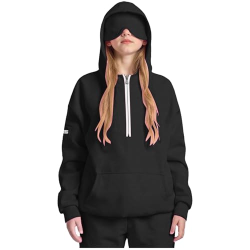 Children Boy Girl Lounge Half Zip Up Jacket Hood Outfit Sweatshirt for Kid Long Sleeve Pullover Hooded Plain Winter Fall Jacket 2025 Clothing Fashion 5 Years