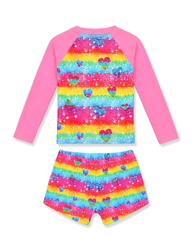 Image of Girls Rash Guard Swimsuit Two Piece Long Sleeve Bathing Suits