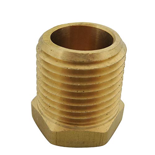 Image of 1 /8 inch NPT Male Plug, Brass Hex Head Pipe Fitting, 2pcs