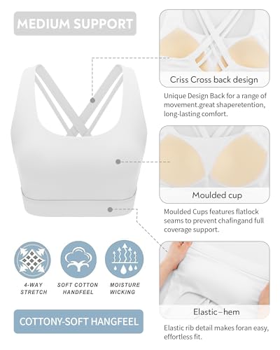 Image of RUNNING GIRL High Impact Sports Bras for Women, High Support Running Adjustable Workout Sports Bras with Sewn in Pads