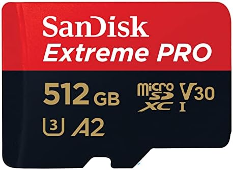SanDisk Extreme Pro 512GB microSDXC UHS-I, V30, 200MB/s Read, 140MB/s Write, Memory Card for 4K Video on Smartphones, Action Cams and Drones