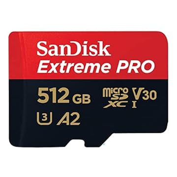 SanDisk Cartão 512GB Extreme PRO® microSD™ UHS-I com adaptador C10, U3, V30, A2, 200MB/s leitura 140MB/s escrita SDSQXCD-512G-GN6MA