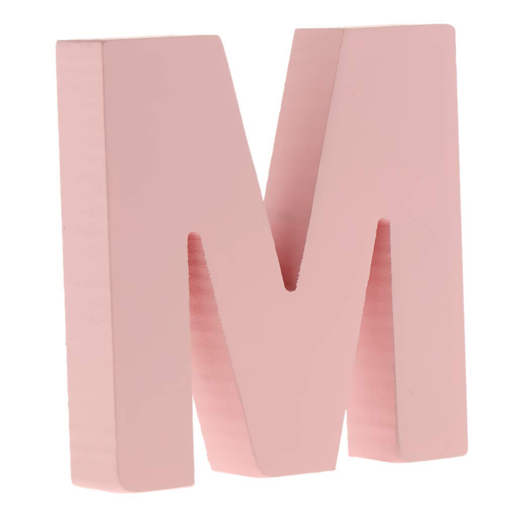Unbekannt Wooden 26 Alphabet Letters Marquee Letters Wall Door Hanging Sign A-Z for Kids Room Nursery Room Decorations Pink (M)