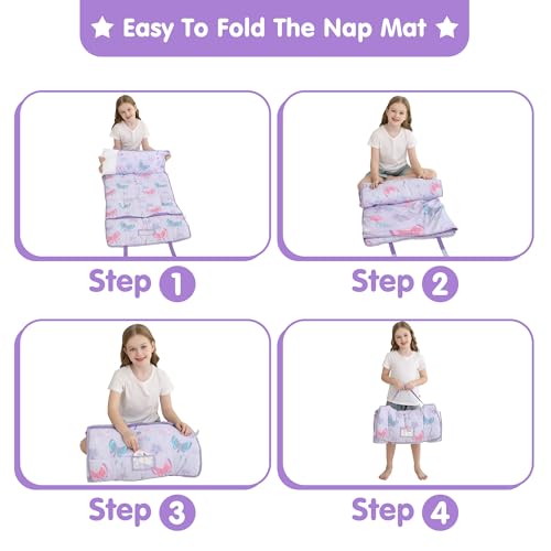 Image of Viviland Toddler Kid Nap Mat for Preschool, Slumber Bag with Pillow and Blanket, Daycare Sleeping Bag Kindergarten Sleep Mat